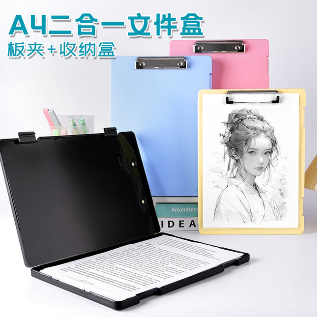 New A4 File Box File Test Paper Storage File Box Multi-Functional File Box Plastic Transparent Folder Manufacturer
