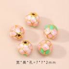 8. pink and green bud beads