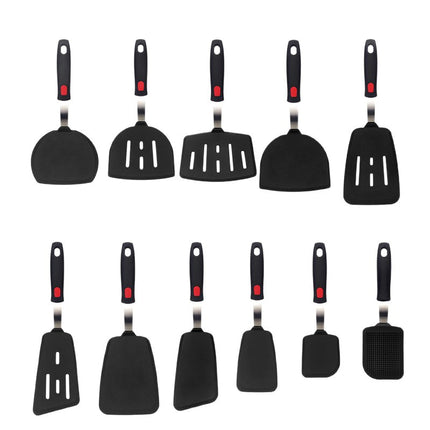 Cross-Border Silicone Cooking Utensils Non-Stick Pan Silicone Spatula Teppanyaki Cooking Spatula Pancake Tamagoyaki Spatula Leaking Spatula
