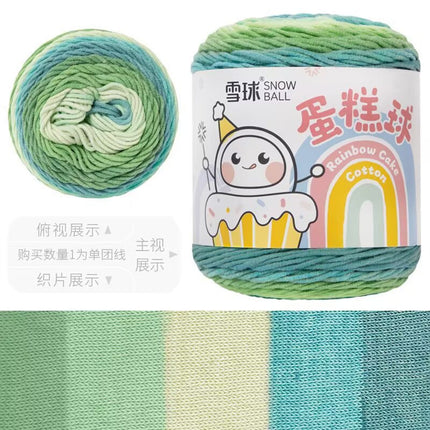 Cake Thread Snowball Wool Ball 5 Strands Milk Cotton Thread Rainbow Color Section Dyed Wool Scarf DIY Knitting Wool Ball