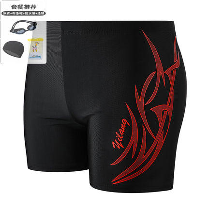Anti-Embarrassment Men's Swimming Trunks Set Sun Protection Boys Swimming Equipment Swimming Trunks Loose Large Size Beach Trunks Swimming Trunks