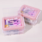Small size / Three-layer pink set (contains 30 accessories)