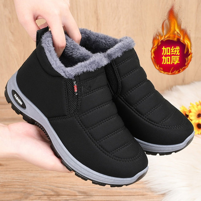 Couple's New Style Cotton Boots TEMU Foreign Trade Men's and Women's Boots Middle-aged and Old People's Cotton Shoes Snow Boots fleece-lined Thickened Warm Shoes