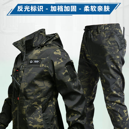 Spring and Autumn Waterproof Windproof Suit Outdoor Mountaineering Suit suit Men's Windproof Wear-resistant Tooling Soft Shell Combat Work Clothes