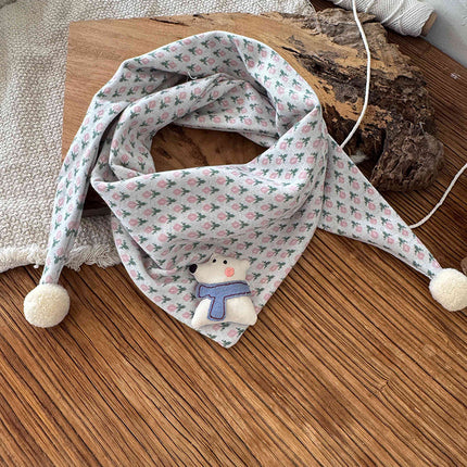 Children's Scarf Autumn and Winter Baby Super Cute Triangle Scarf Baby Warm Scarf Boy Baby Girl Cute Versatile Scarf