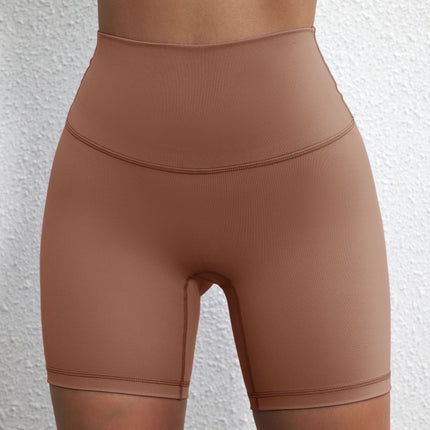 Wholesale Women's Slim Yoga Riding Shorts Sanding High Elastic Sports Fitness Quarterpants Inside Pocket Short