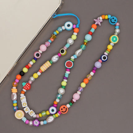 Factory direct supply handmade beaded mobile phone lanyard bluetooth speaker lanyard flashlight fan selfie stick U disk sling