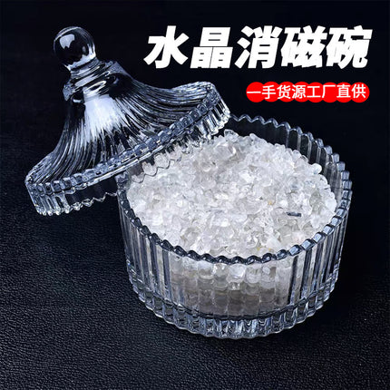 Natural Crystal Purification Degaussing Bowl White Crystal Degaussing Stone Gravel Container Yushou Salt Ware Gem Glass