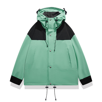 Jacket Men's Autumn 2024 New Arrival Single Rush Clothes Outdoor Couple Color-block Removable Cap Waterproof Loose Jacket
