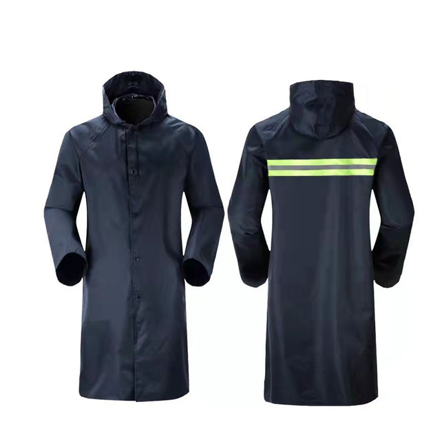 Thickened large brim zipper is a new rainstorm-proof single durable long hooded raincoat one-piece raincoat