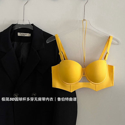 Cross-border neck lingerie women's 2024 new explosion small chest gathered to show the big autumn and winter seamless breast sexy bra
