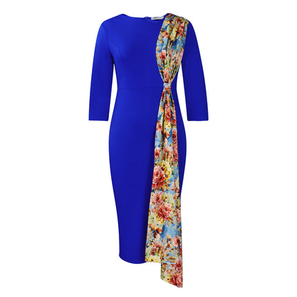 D539 Export Plus Size Women's Clothing 2024 Amazon Elegant Ol Elegant Pencil Skirt Hip-Covering Splicing African Dress