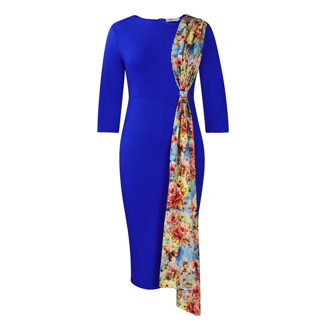 D539 Export Plus Size Women's Clothing 2024 Amazon Elegant Ol Elegant Pencil Skirt Hip-Covering Splicing African Dress