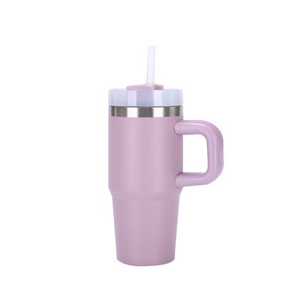 14oz Large-Capacity Handle Car Cup 304 Stainless Steel Thermal Insulation Ice Cup Outdoor High-Looking Straw Cup