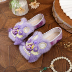 Blue and purple tiger head shoes / 35
