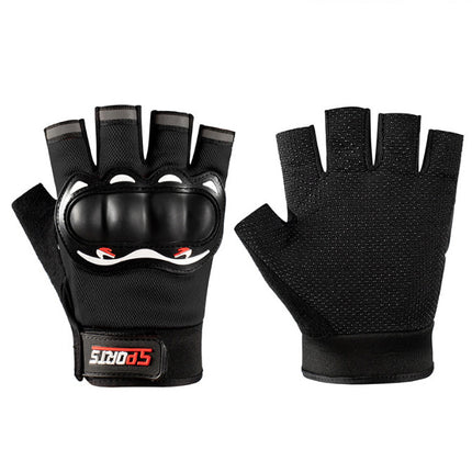 Motorcycle Gloves Half-Finger Outdoor Sports Breathable Non-Slip Anti-Fall Wear-Resistant Half-Finger Touch Screen Riding Gloves