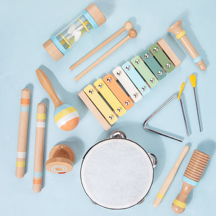 Cross-border early education children's simulation musical instrument Orff percussion instrument drum rattle sand hammer toy music suit