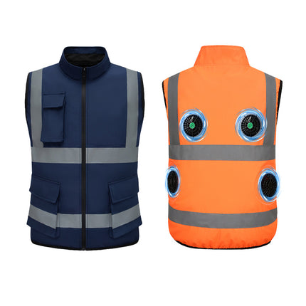 Sanitation worker reflective vest outdoor reflective vest summer cooling air conditioning clothing with fan for cross-border