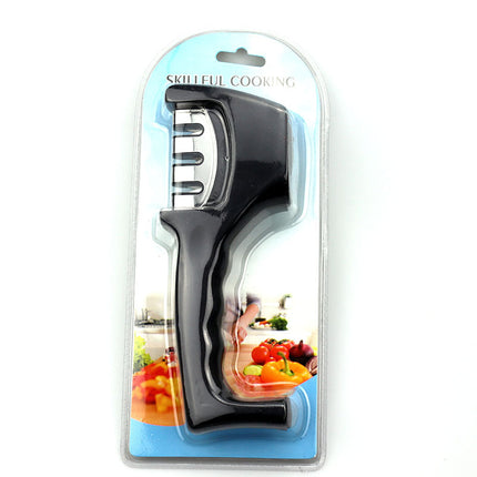Cross-border household black three-section four-section sharpener integrated fast sharpening diamond pipe sharpener
