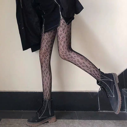 Polka-Dot Black Stockings, Feminine, Ultra-Thin Heart, Bare Legs, Sexy Artifact, White Fishnet Stockings, High-End Air Feel