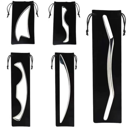 Factory direct stainless steel large heart-shaped scraping plate hand face scraping metal massage beauty tools wholesale