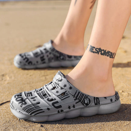 Couple's Cave Shoes Outdoor Non-slip Thick-soled Men's Beach Shoes Summer Outdoor Camouflage Two-Wearing Soft-soled Baotou Slippers