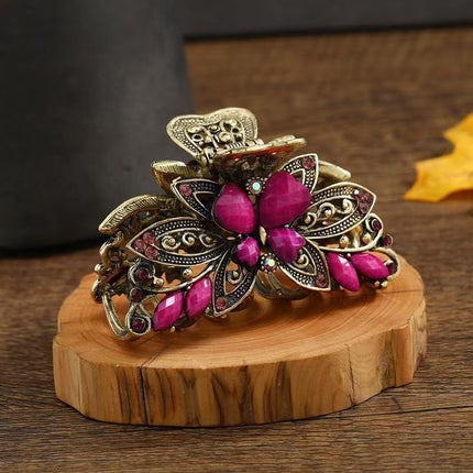 Retro Butterfly Medium Hair Grab Light Luxury Resin Grab Clip High-end High-face Value Big Grab Back Hair Accessories