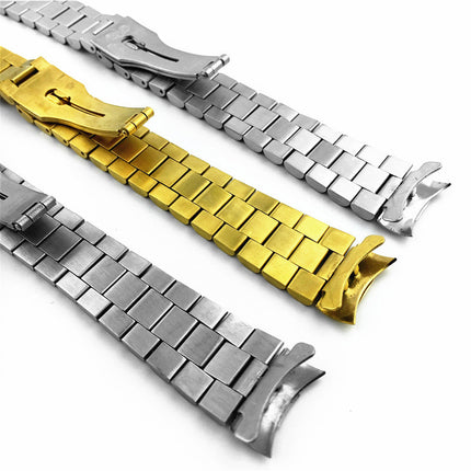 Stainless Steel Three-Bead Solid Watch Strap Rolex Watch Strap Steel Strap Watch Bracelet 13 17 20mm