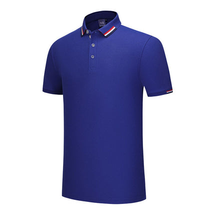 230G ice ion mercerized British fashion three-color side polo shirt printed enterprise advertising shirt overalls wholesale