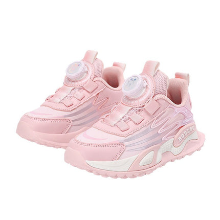 Babudou Girls' Shoes Fashionable Princess Versatile 2026 Spring and Autumn New Leather Waterproof Mesh Breathable Sneakers