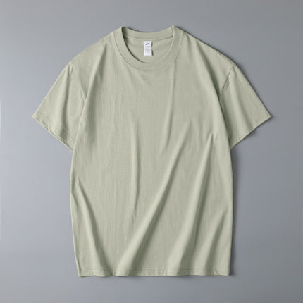 230g Thickened Heavy Men's Long-staple Cotton Short-sleeved T-shirt Men's Comfortable Round Neck Cotton Base Shirt Printable LOGO