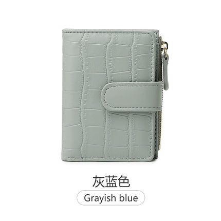 2026 New Style Fresh and Versatile Crocodile Pattern Women's Card Holder Korean Version Mini Portable Folding Short Coin Purse