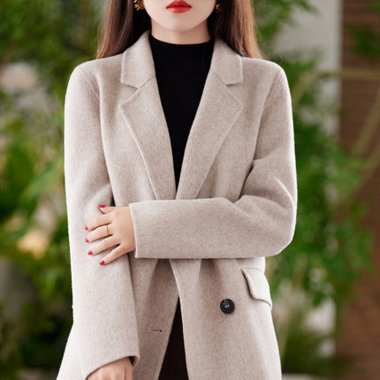 Yak Wool Coat Blazer for Women, Autumn and Winter New Style, Vintage Fashion, Casual Slimming Versatile Wool Coat