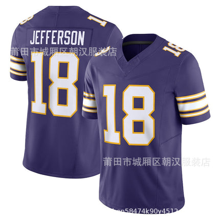 Foreign trade wholesale ball Vikings football jersey 19# Thielen 33# COOK 18 Jefferson