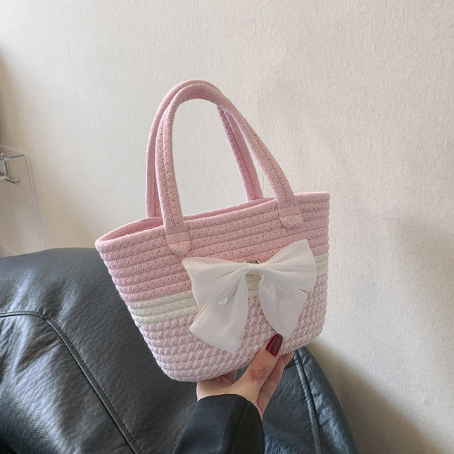 Handmade Woven Bag Women's Fashionable New Ethnic Style Straw Woven Bag Mori Style Beach Seaside Large Capacity Vegetable Basket Bag