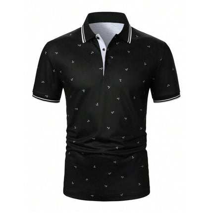 Cross-Border Foreign Trade New Shirt Men's Summer Anchor Pattern Striped Short-Sleeved Casual Commuting Style