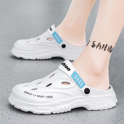 Summer Closed-Toe Sandals with Soft Soles, Non-Slip, Suitable for Outdoor Wear in Summer, Thick-Soled, Comfortable Clogs, Dual-Use Garden Shoes