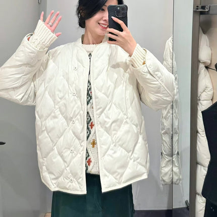 Co*S Style Loose Fit Diamond Pattern down Jacket Jacket for Women 2025 Winter New Outwear Versatile
