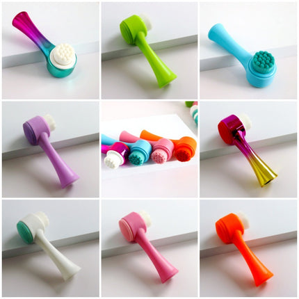 3D Silicone Double-sided Cleansing Brush Silicone Face Washing Brush Soft Hair Cleansing Brush Cleaning Pore Face Washing Instrument Massage Artifact