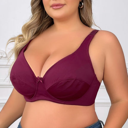 A cross-border new European and American ultra-thin double-breasted steel ring lace underwear adjustable plus size bra bra bra