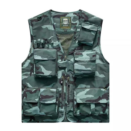 Summer New plus size Multi-pocket Custom Printing LOGO Vest Men's and Women's Vest Outdoor Photography Mountaineering Vest