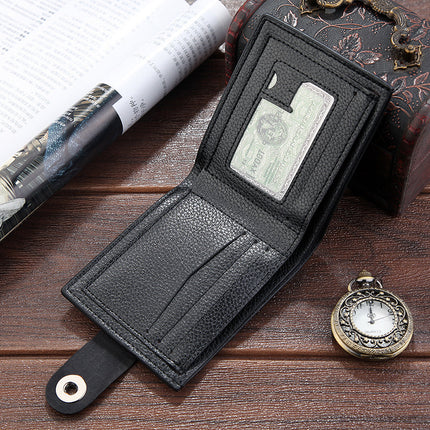 2023 popular casual creative trend men's short wallet magnetic buckle ultra-thin multi-card cross-border foreign trade business card holder