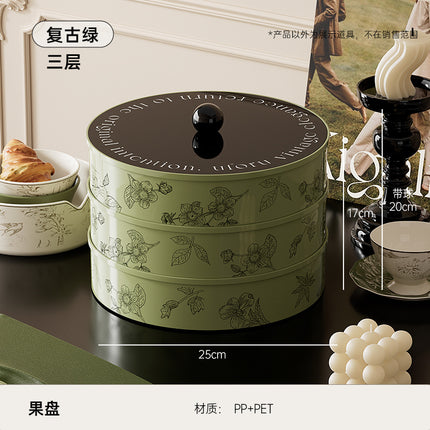 Fruit Tray Living Room Coffee Table Food Grade Melon and Peanut Snacks Dried Fruit Box Multi-layer Rotating Liftable Candy Box