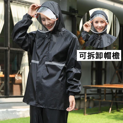 Raincoat and Rain Pants Two-Piece Set, Full-Body Rain Gear, Reflective, for Patrol Duty, Construction Site, Labor Protection, Fishing, Hiking, Outdoor Use