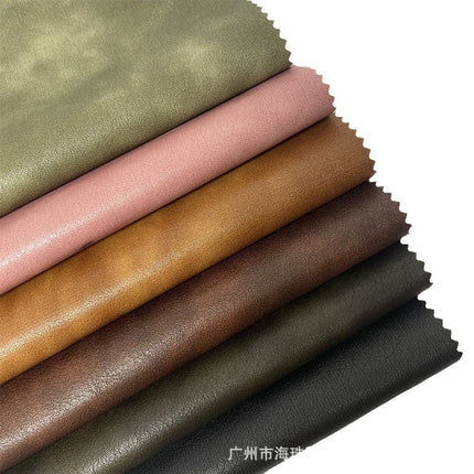 Factory retro color PU leather Hong Kong style old 0.7mm wash-free clothing coat leather pants bags children's clothing color leather