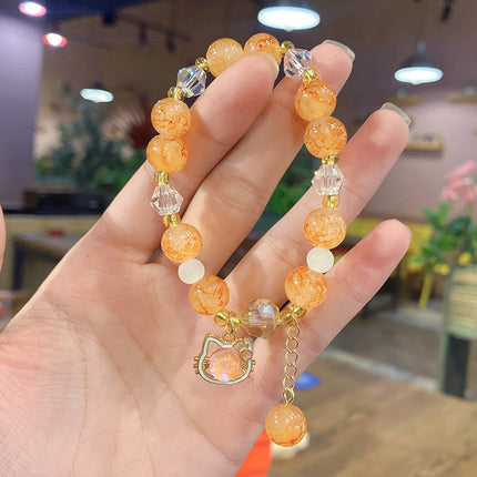 New Ethnic Style Beaded Bracelets Wholesale Gift Box Imitation Crystal Bracelets Butterfly Textured Hand Ornaments Night Market Stalls