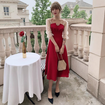 Toast Dress Bride wine red Summer dress Women Usually Wear High-end Wedding Engagement Door Dress
