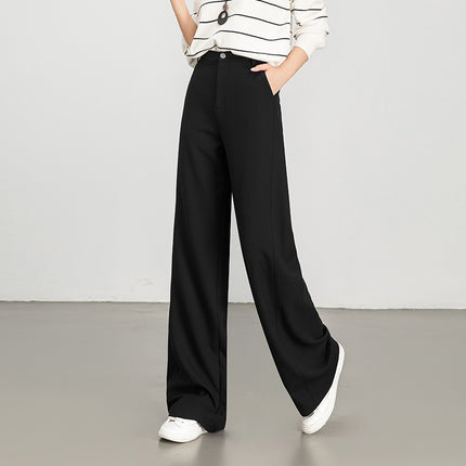 Wide-Leg Wool Pants for Women Spring and Summer 2025 New Loose Draped Straight Pants Commuter Autumn Trousers Casual Wide-Leg