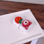 White wrist headband/bear+strawberry/1 each