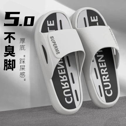 Popular Style Slip-on Feeling 2025 New Style Slippers Men's Outfit Fashionable Household Indoor Wear-resistant Thick-soled Office Shoes